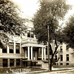 1920 Forest City Iowa North Waldorf College Building Real Photo Postcard RPPC A2