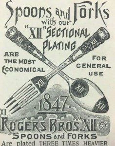 1892 Rogers Bros. XII Spoons and Forks Victorian Print Ad 2V1-103 