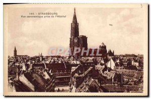 Postcard Old Strasbourg panoramic shot of the Hospital View