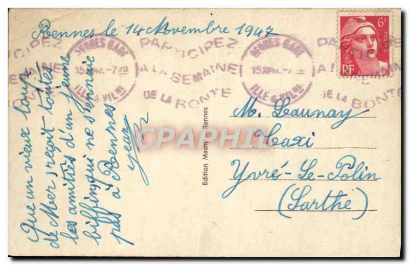 Old Postcard Rennes Entree Du Quartier Marechal Foch Army