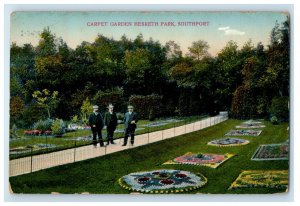 1913 View Of Carpet Garden Hesketh Park Southport Posted Antique Postcard 