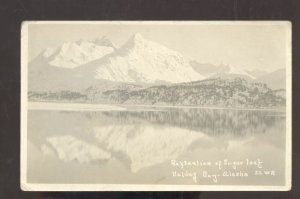 RPPC VALDEZ BAY ALASKA REFLECTION OF SUGAR LOAF VINTAGE REAL PHOTO POSTCARD