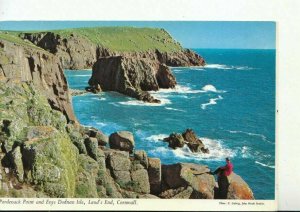 Cornwall Postcard - Pordenack Point and Enys Dodnan Isle - Land's End - TZ12348