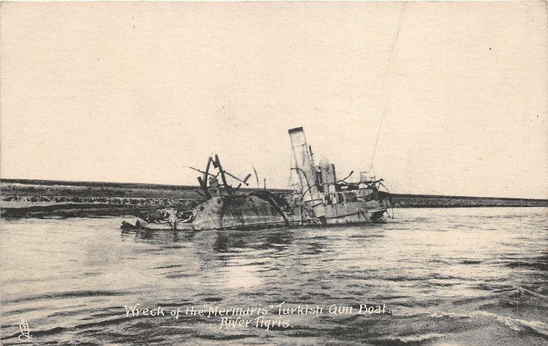 uk41875 river tigris wreck of the mermaris turkish gun boat iraq war