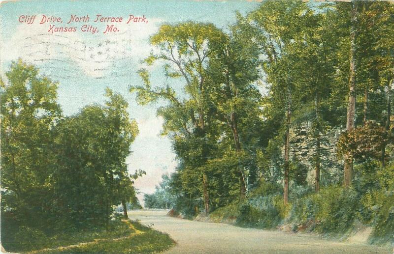 Cliff  Drive North Terrace Park Kansas City, Missouri MO 1907 Postcard
