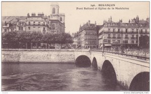 Pont Battant Et Eglise De La Madeleine, Besancon, Doubs, France, 1900-1910s