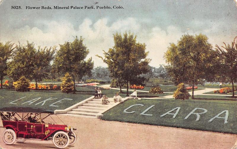 Pueblo CO~Mineral Palace Park~Lake Clara~Just Got Run Over By a Street Car~1915