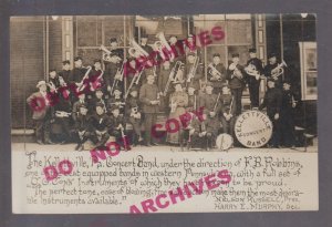 Kellettville PENNSYLVANIA RPPC 1910 ADVERTISING Concert Band CG CONN INSTRUMENTS