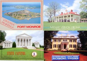 VIRGINIA: Lot of (4) Modern Picture Postcards -  Continental Size (4X6)