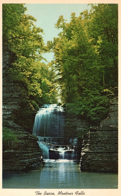 Vintage Postcard The Basin Montour Falls Waterfalls Watkins Glen New York Nature