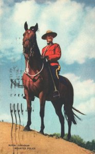 Canada Royal Canadian Mounted Police Linen Postcard 08.91