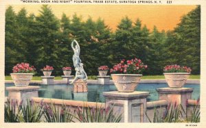 Vintage Postcard 1952 Morning Noon & Night Fountain Saratoga Springs New York NY