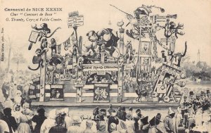 B031 France Carnaval de Nice Char Concours de Boxe Monkeys Cart postcard