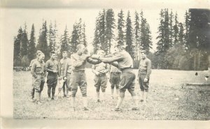 Postcard RPPC Military Soldiers Boxing Training Camp C-1910 23-3669