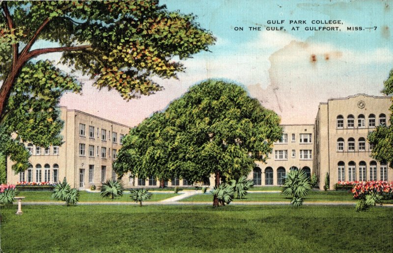 Gulf Park College, A Girl's College, Long Beach, Mississippi Postcard