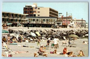 Cape May New Jersey NJ Postcard Ocean Bathing Beach Modern Motels 1960 Unposted