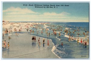 c1940 North Wildwood Bathing Beach 16th Street Wildwood-by-the-Sea NJ Postcard