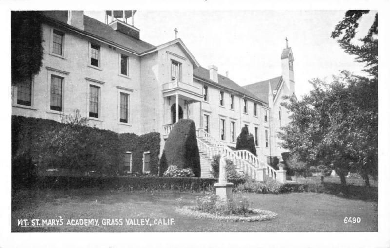 Grass Valley California Mt St Marys Academy Street View Antique Postcard K89367