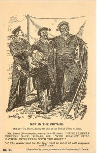 WWI Postcard Punch Kaiser is Not In The Picture 21 British Navy Fleet In Brest