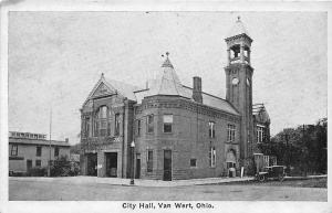 City Hall Van Wert Ohio 1910s postcard