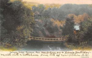 Montague Massachusetts Swining Bridge Scenic View Antique Postcard K69070