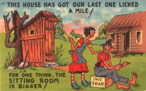 outhouse postcard: This House Has Got Our Last One Licked a Mile!