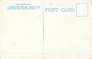 Postcard Paul Revere House Boston Massachusetts