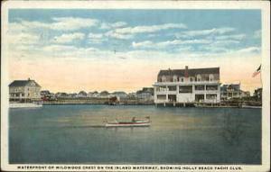 Wildwood Crest NJ Holly Beach Yacht Club c1920 Postcard