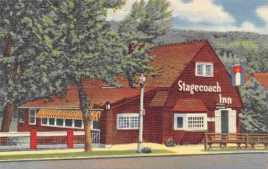 Stagecoach Inn Restaurant Manitou Springs Colorado linen postcard