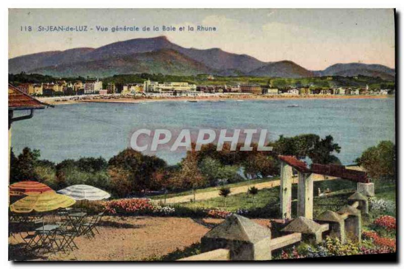 Old Postcard Saint Jean de Luz General View of the Bay and the Rhune