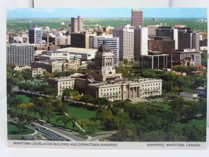 Vintage Postcard Manitoba Legislative Building and Downtown Winnipeg 1980