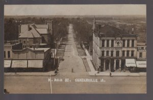 Centerville IOWA RPPC 1908 MAIN STREET STORES nr Corydon Bloomfield Albia #1