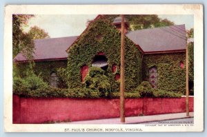 1907 Norfolk Virginia VA Postcard St Paul Church Jamestown Exposition Unposted