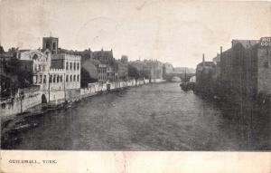 YORK YORKSHIRE UK GUILDHALL~RIVER OUSE POSTCARD 1906