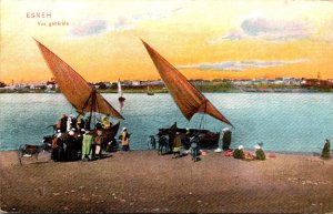 Egypt Esneh General View Boats On The Nile