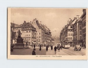 Postcard Place Gutenberg, Strasbourg, France