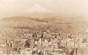 Oregon Portland Aerial View Mt Hood Real Photo RPPC