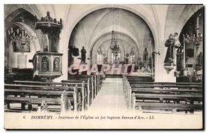 Postcard Old Domremy Interior of the Church and was baptized Joan of Arc