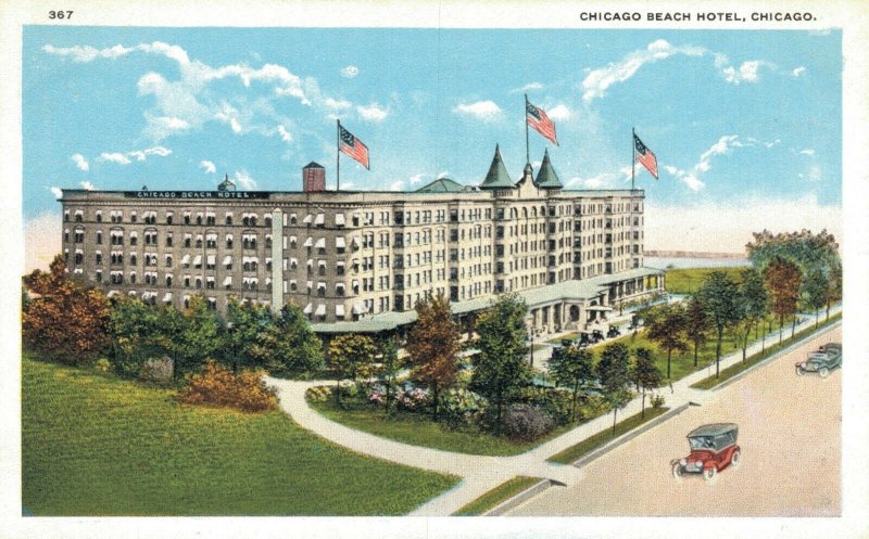 USA Chicago Beach Hotel Chicago Vintage Postcard 07.09