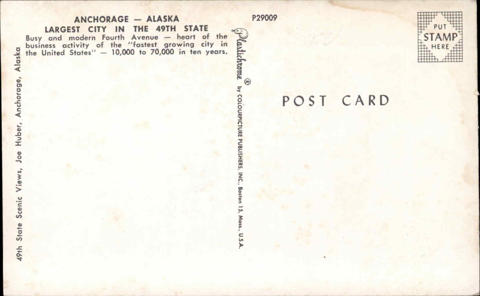 Anchorage Alaska AK Classic 1950s Cars Truck Street Scene Vintage