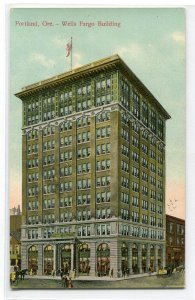 Wells Fargo Building Portland Oregon 1910c postcard