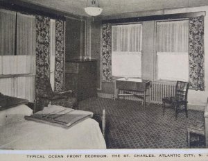 Atlantic City NJ St Charles Hotel Postcard Interior Bedroom Kropp New Jersey