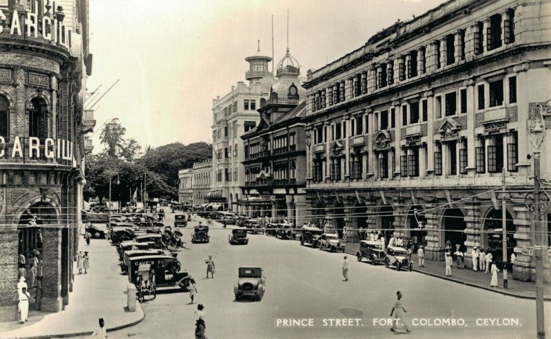 Sri Lanka Ceylon Prince Street Fort Colombo Ceylon RPPC 06.36
