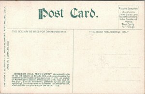 Vtg 1910s Bunker Hill Monument Boston Massachusetts MA Unused Postcard