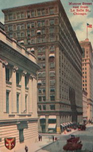 Vintage Postcard 1913 Monroe Street East From La Salle Street Chicago Illinois