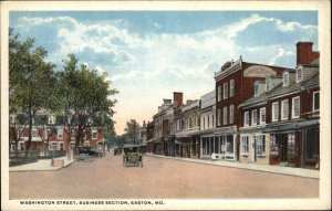 Easton Maryland MD Washington Street Scene Business Section Vintage Postcard