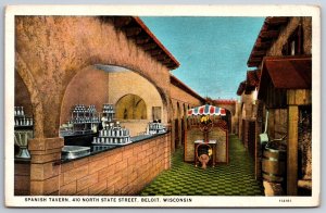 Beloit Wisconsin~Spanish Tavern Cafe @ North State Street~Vintage Linen Postcard