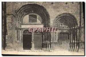 Old Postcard Avallon Portal From & # 39Eglise Saint Lazare