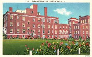 Vintage Postcard Davis Hospital Inc. Medical Building Statesville North Carolina