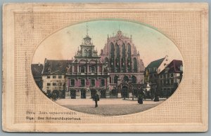 RIGA LATVIA HOUSE OF BLACK HEADS ANTIQUE POSTCARD